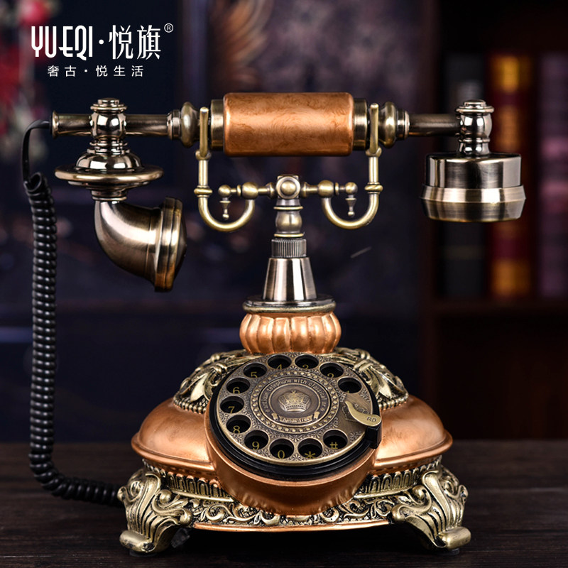 Please Flag Antique Style Retro Creative Fashion Old-style Hotel Guest House Machine Wired Home Turntable Telephone