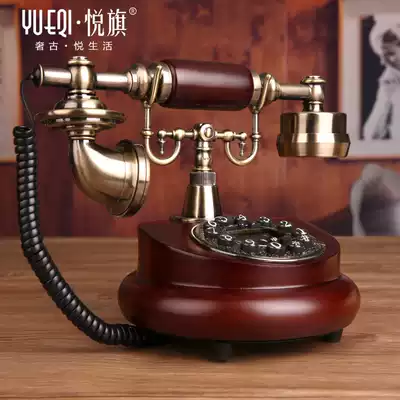 Yueqi telephone landline home fashion creative office fixed wired telephone European antique retro solid wood telephone