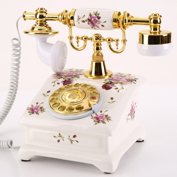 Please Flag Ceramics Antique Eu Style Antique Telephone Retro Home Fashion Creative Seat Telephone