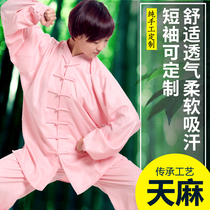 Kapok tai chi clothing for men and women real tencel linen fiber breathable sweat-absorbing warm tai chi martial arts training clothing