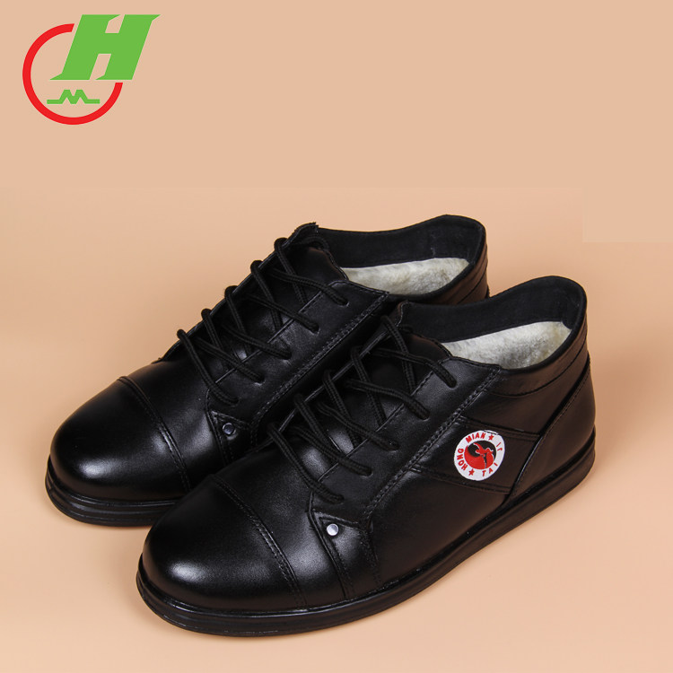 Red cotton Tai Chi shoes real head layer soft cowhide high-top cotton shoes winter warm and thick men's and women's martial arts practice sports shoes