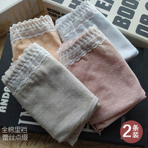 Aisha womens underwear 35A26 pure cotton 95% cotton mid-waist lace edge cotton crotch breathable sexy womens boxer briefs