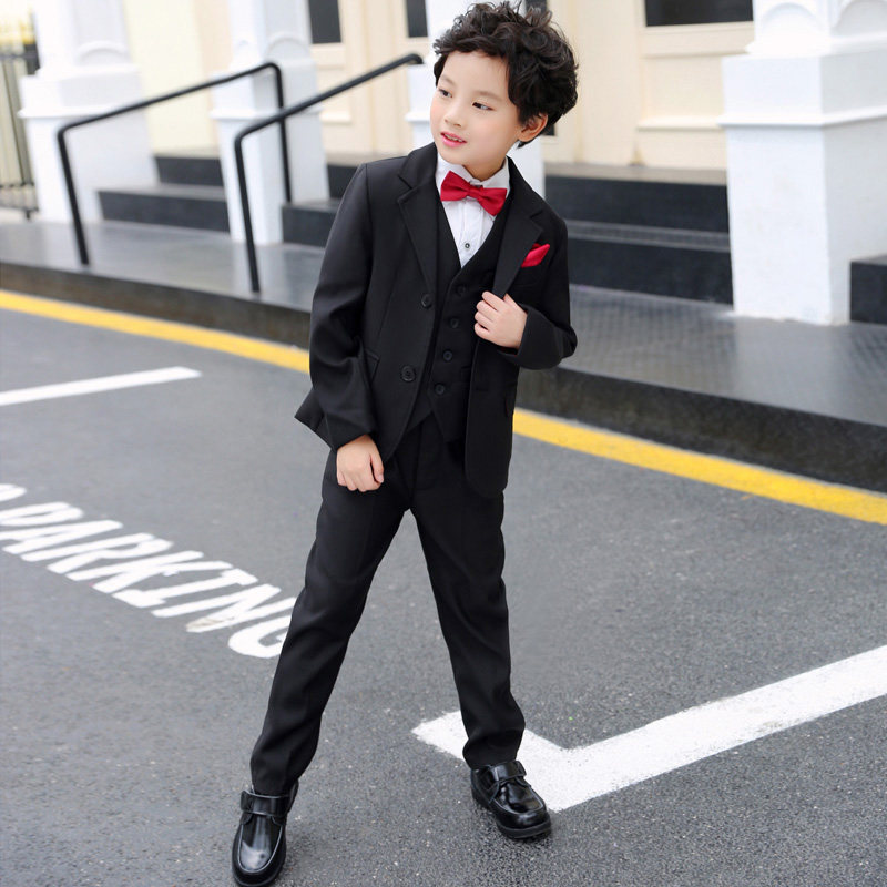Children's suit suit Men's Inron Little suit Three sets of boys Flowers Tuxedo baby Piano Performance Suit Autumn