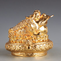 Pure copper sticker golden toad fortune decoration three-legged golden toad three-legged golden toad office shop home ornaments