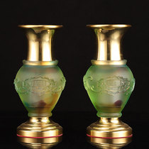 Taiwan glass pure copper for Buddha vase lotus vase Buddha hall Buddha front flowers for vase copper vase Buddha hall offering ornaments