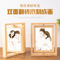 Woodcut photo custom DIY handmade birthday gift girls send girlfriends creative special practical boyfriend