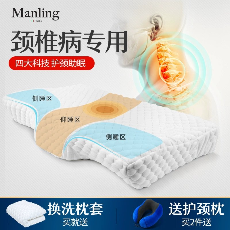 Gối chữa thoái hóa đốt sống cổ đặc biệt giúp giấc ngủ không gian memory foam gối sức khỏe gối đơn gối cổ - Gối