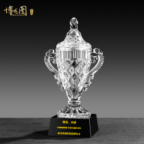High-end creative crystal trophy custom king large NBA Champion medal souvenir issued lettering