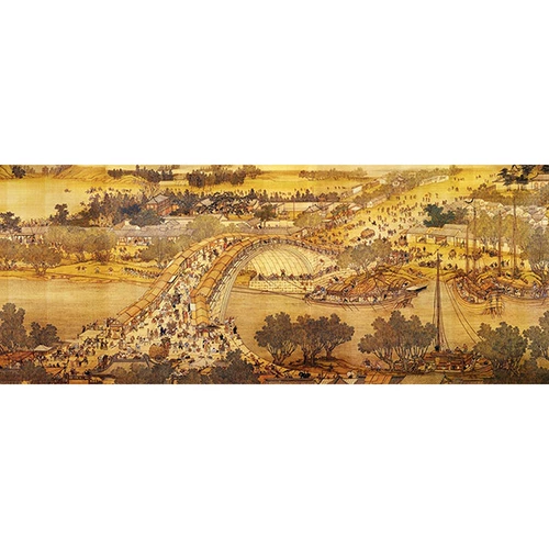 Cross -Stitch 2022 Qingming Shanghe's Tu's New Full Living Room Panoramic Painting Emelcodery Сама вышивка ручной работы новая шелковая проволока