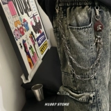 Новые ретро-винтажные брюки-цепочки в американском стиле для мужчин, поясная цепочка нишевого дизайна для женщин, цепочка джинсовых комбинезонов в стиле хип-хоп