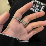 Небольшое дизайнерское кольцо из нержавеющей стали в стиле хип-хоп для влюбленных, не выцветает, инкрустировано бриллиантами, европейский стиль, тренд сезона, на указательный палец