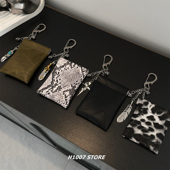 H1007 original snake pattern bag feather cross pattern men's trouser chain women's waist pendant hip-hop style bag hanging coin card holder