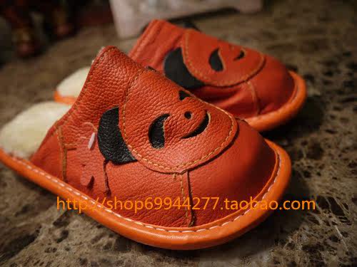 Pantoufles enfants en cuir pour hiver - semelle tendon - Ref 1024306 Image 6