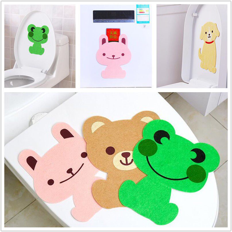 Douyin same style toilet deodorant stickers cute cartoon bathroom stickers sticky pad felt toilet decorative stickers deodorant stickers - Taobao