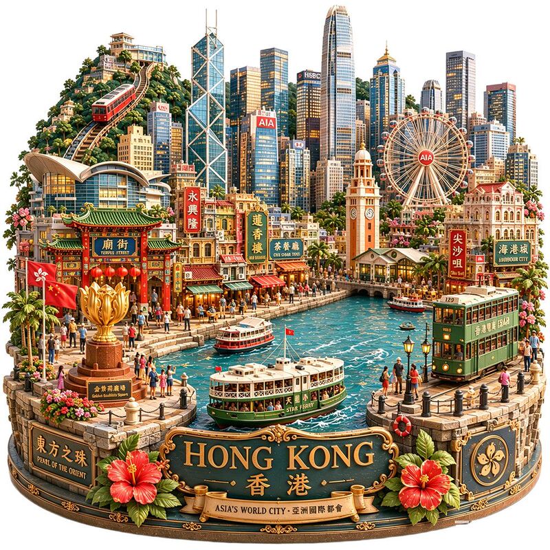 Hong Kong Style Fridge Magnet Victoria Harbor Metal Relief Landmark Cultural and Creative Tourism High-End Magnetic Decoration Authentic Hong Kong Style Fridge Magnet Victoria Harbor Metal Relief Landmark Cultural and Creative Tourism High-End Magnetic Decoration Authentic