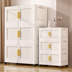Storage Cabinet For Home Baby Wardrobe Living Room Installation-Free Snack Storage Cabinet Bedroom Sundries Multi-Layer Plastic Storage Cabinet