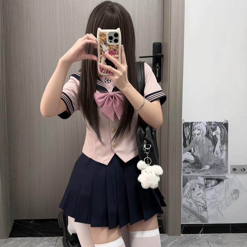 Kawamachika (Sakura Love Diary) Original JK Sweet Japanese Genuine School Supply College Waist Sailor Uniform Set
