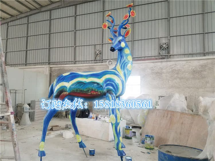 Liaoning FRP manufacturers custom-made simulation animal giraffe sculpture landscape large giraffe picture