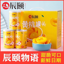 Chen Summer Yellow Peach Canned Whole Box 12 jar * 425g Hills No Added Fresh Sugar Water Fruit Basil Box Dress