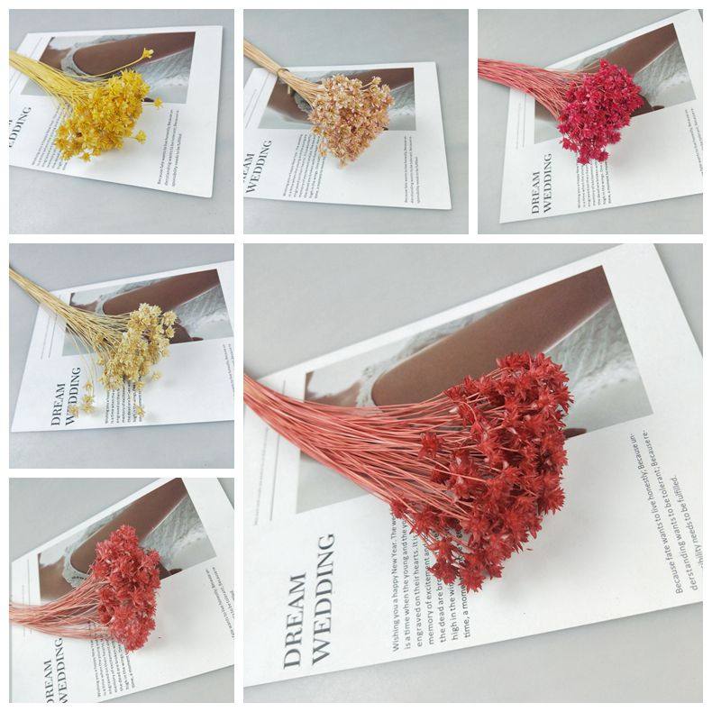 Japan earth farm imported eternal flower diy fake flower Simulation flower Living room Small thistle flower Small pointed chrysanthemum color gold color