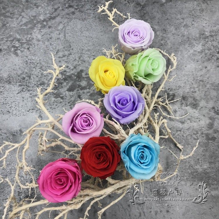 (3-4cm) domestically made perpetual raw flower rose flower refreshing flower refreshing flower key buckle material Baotou decoration group fan photo frame DIY