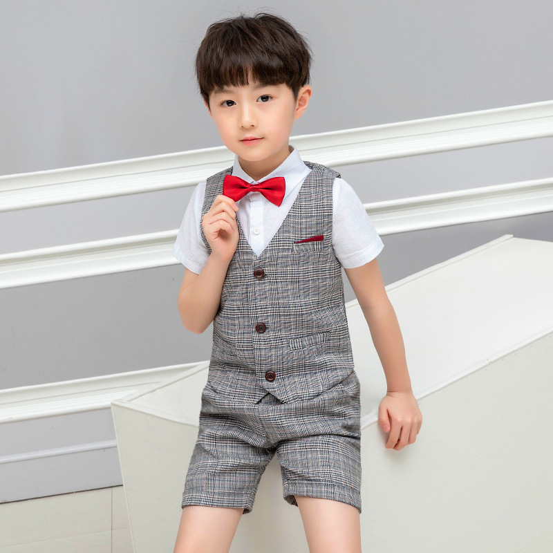 2020 trai ăn mặc trẻ em Hiệu suất ăn mặc hoa Kids Suit chủ Suit Anh Gió Shorts Suit Spring / Summer Tide.