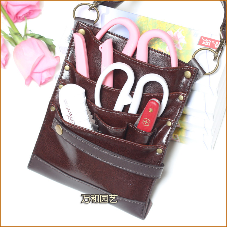 Floral tool suit Sakamoto Flower Cut Wire Cut Flowers Art Bent Knife Flower Clay Knife Branch Cut Head Layer Bull Leather Bag