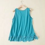 Летняя кружевная хлопковая тонкая майка топ, кружевное платье