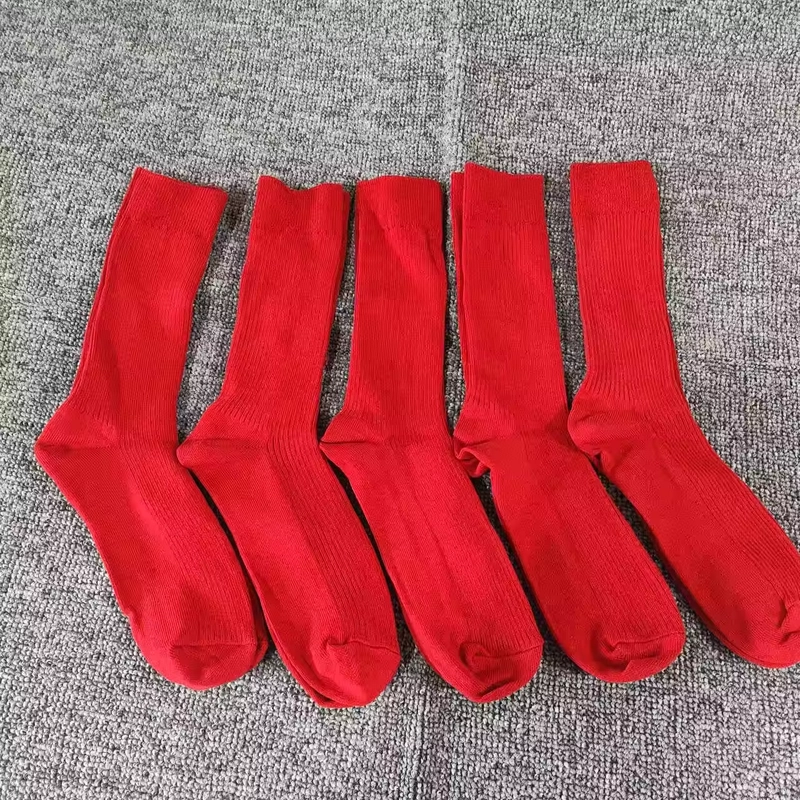 10 Pairs of Special Price Export-Quality Red Long Tube Double-Needle Socks, High Tube Thin Socks
