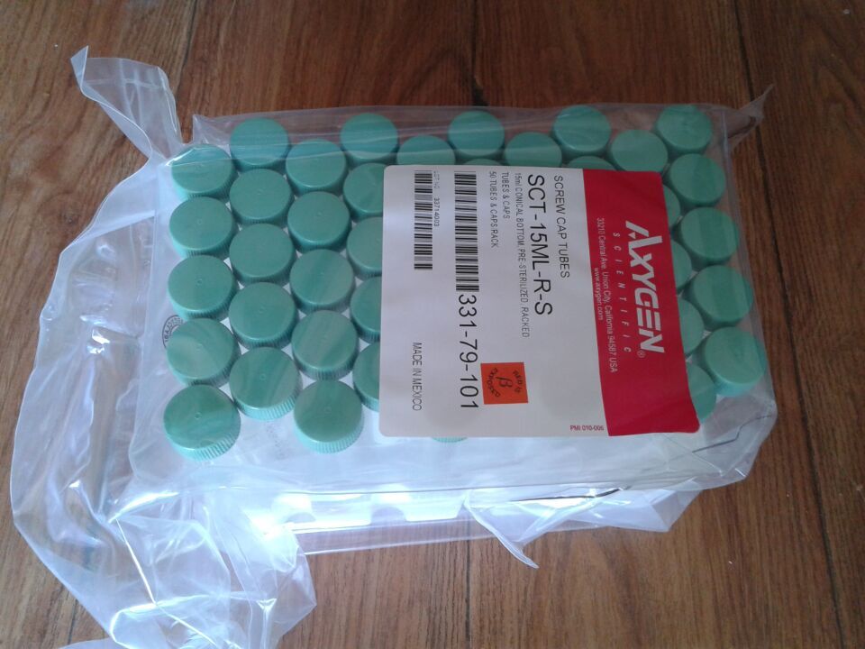 Axygen爱思进15ML锥底螺口带盖灭菌离心管带支架SCT-15ML-R-S