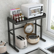 Stainless steel rack kitchen microwave oven oven shelf countertop retractable 2 double layer 1 layer rice cooker storage