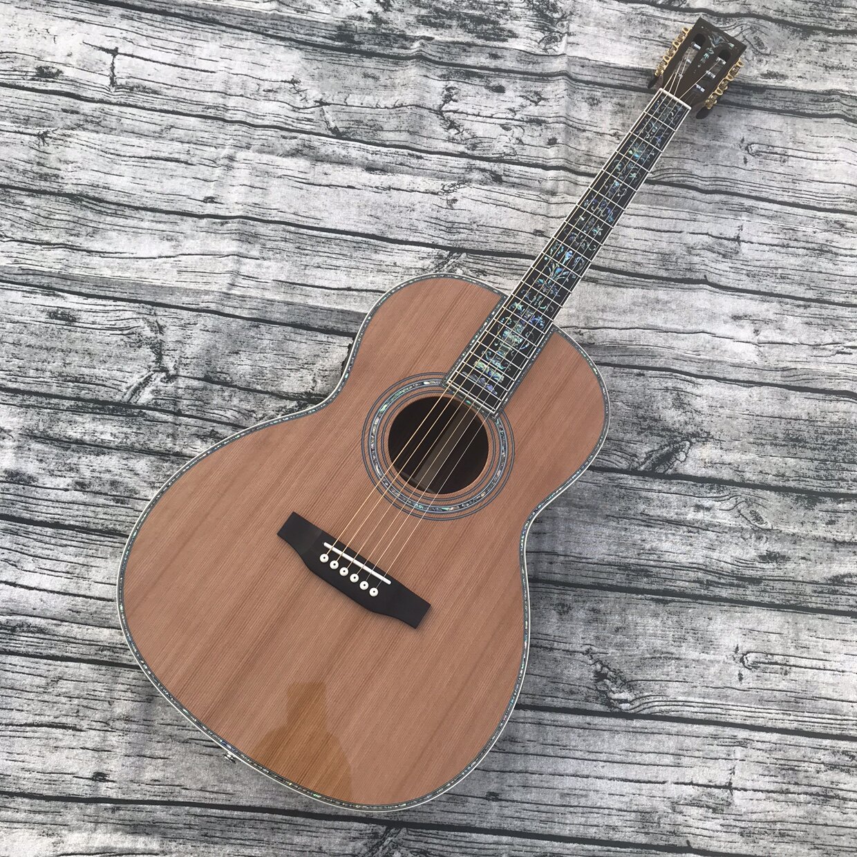 Flower Tender Wood Guitar Hollowed-out Cen Head 41 Inch Face Single Back Side Full Rose Wood Tower Type 