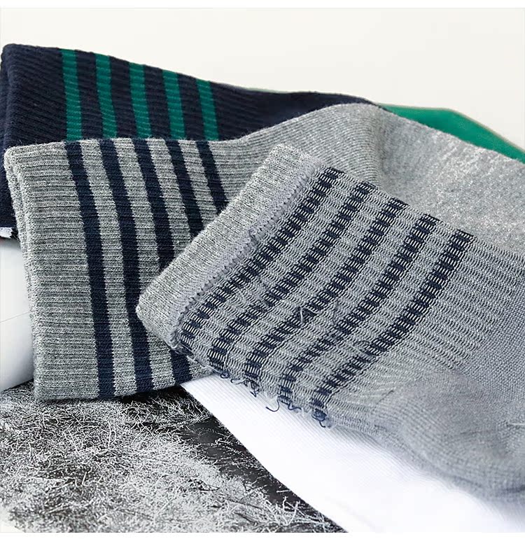 Hàn Quốc nhập khẩu cotton mềm mại bốn mùa sọc thoải mái vớ nam thể thao nam cơ bản thấp để giúp vớ - Vớ nam tất nike cổ ngắn