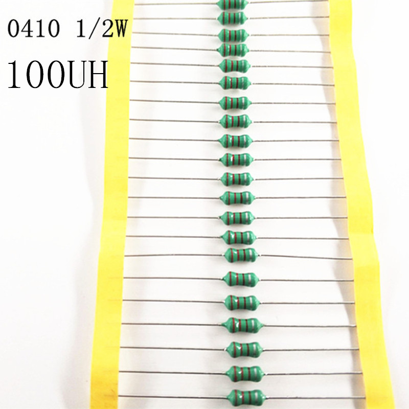 0410 straight insert inductance 1 2W color ring inductance 0410 100UH 50 AL0410-101K 