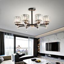 Modern light luxury living room chandelier bedroom dining room crystal cover ceiling lamp simple model room 2019 new black