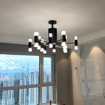 Nordic living room chandelier Hong Kong-style light luxury bedroom restaurant crystal lamp high-grade black modern Chinese New
