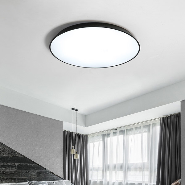 Modern minimalist ceiling lamp Ultra-thin LED study eye protection lamp Master bedroom black and white Nordic lamps minimalist
