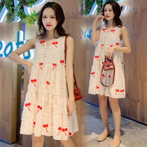 Pregnant Women summer dress Korean version of hipster summer pregnant women tide Hot Mom personality sleeveless vest skirt summer