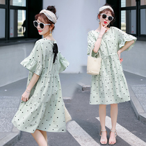 Pregnant women Summer clothes small frescoed dress Dress Loose Fashion and Spicy Mother Individuality Minus 2020 Summer Dresses