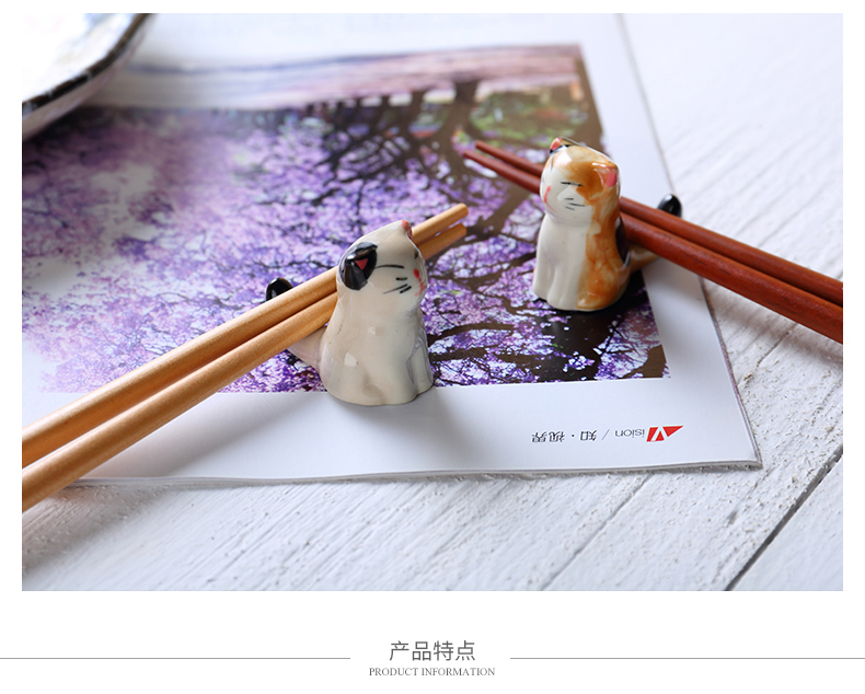 佰 Runju đũa gốm đũa đũa chủ gối hộ gia đình sáng tạo bộ đồ ăn dễ thương đặt muỗng kệ đũa hỗ trợ