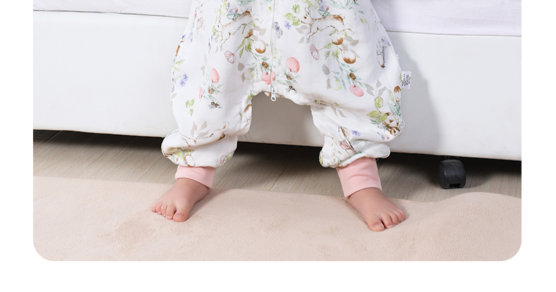 小魔箭婴儿睡袋儿童春秋夏款纱布宝宝防踢被神器四季通用分腿睡袋