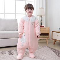 Baby sleeping bag Autumn and winter childrens anti-kick artifact Spring and autumn sleeping bag thin baby baby sleeping bag four seasons universal