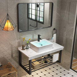 Minimalist Marble Countertop Washbasin Bathroom Vanity Scandinavian Bathroom Cabinet Combo Washbasin