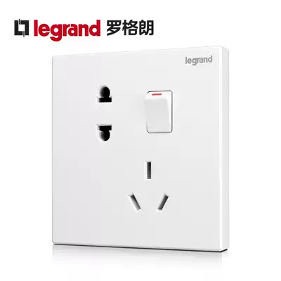 Rogrand switch socket panel tcl Classic series Magnolia White Ribbon switch 5 five-hole two-three Plug Type 86