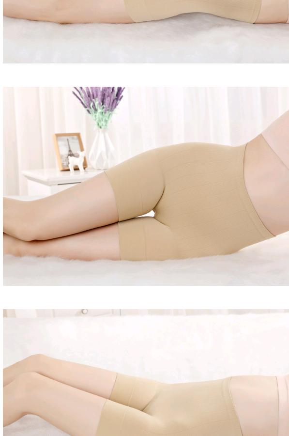 Tăng mỡ, eo cao, co giãn cao, quần an toàn cho bụng, chống đi, xà cạp liền mạch một mảnh, quần đùi bốn góc quần lót big size