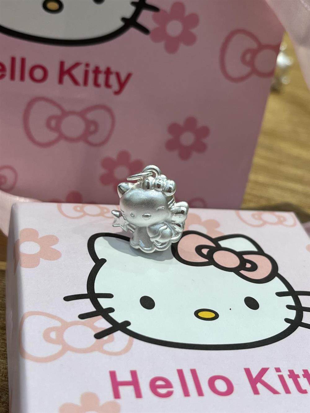 Серебряное ожерелье 足银999hellokitty魔法棒kt猫纯银编绳项链闺蜜款生日礼物送女友 No brand