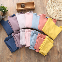 Duvet childrens unscratched underwear suit baby autumn clothes fever CUHK suede warm male and female childrens pyjamas