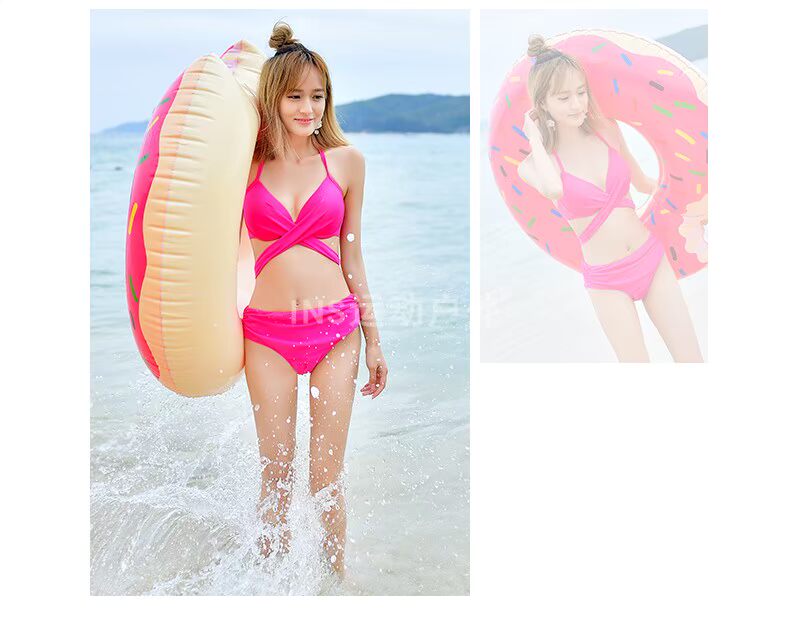 Donut bơi vòng người đàn ông và phụ nữ trưởng thành tăng phao cứu sinh dày tay nhanh tay mạng bong bóng dễ thương màu đỏ dưới vòng phao đỡ cổ