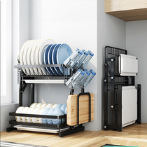 Folding drain rack bowl rack kitchen rack countertop dish storage rack bowl water filter rack chopsticks storage box