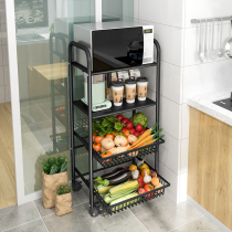 Kitchen basket rack floor pull-type multifunctional mobile shelf fruit and vegetable storage basket storage rack